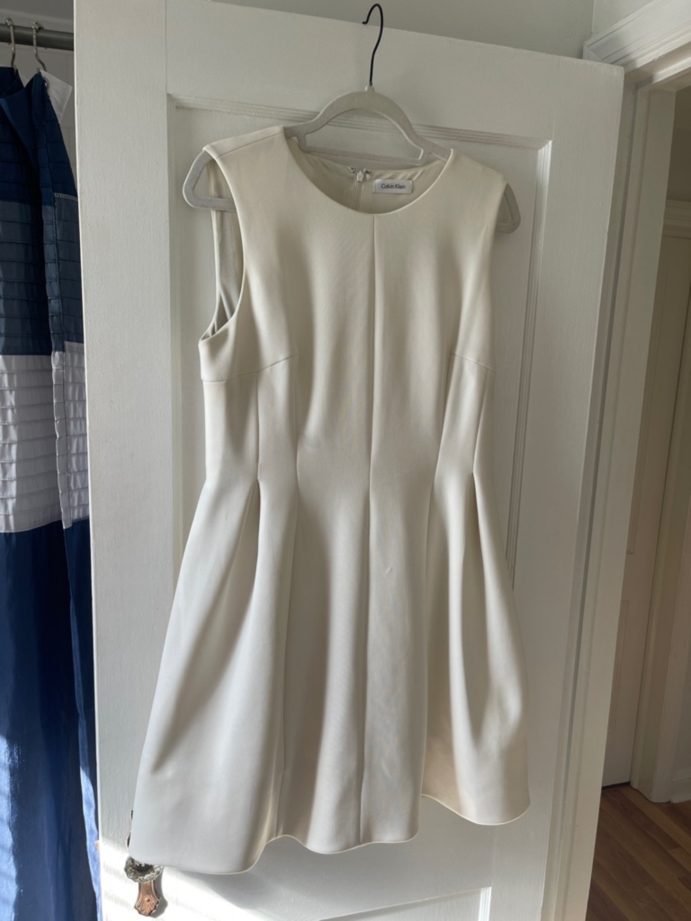 Calvin Klein Cream Sleeveless A-Line Mini Dress
